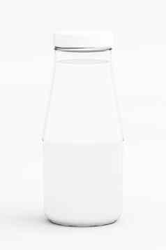 牛奶玻璃瓶孤立的呈现