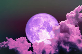 超级完整的<strong>紫</strong>色的<strong>月亮</strong>回来轮廓色彩斑斓的天空