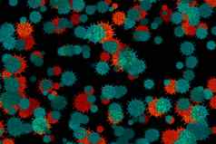突变体病毒科维德球光蓝色的红色的浮动