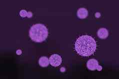 病毒科维德球光紫色的浮动空气