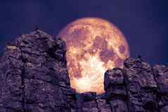 黑暗紫色的月亮回来石头怪物岩石