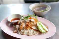 泰国食物美食炸鸡大米考县MUN或芯片芯片