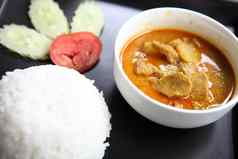 泰国食物mussaman咖喱大米