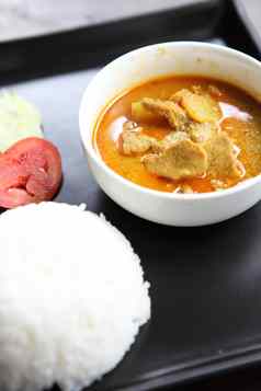 泰国食物mussaman咖喱大米