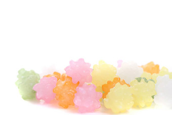 色彩斑斓的果冻<strong>糖果</strong>甜蜜的糖孤立的白色背景