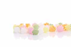 色彩斑斓的果冻糖果甜蜜的糖孤立的白色背景