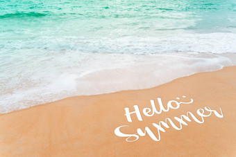 夏天qoute模糊海滩热带椰子棕榈夏天风格摘要模糊的背景假期假期概念