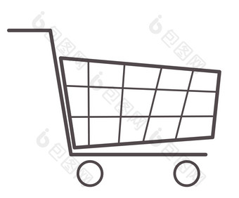 购物车图标白色背景平风格购物车