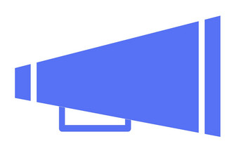 蓝色的欢呼扩音器图标白色背景欢呼扩音器