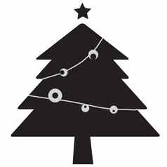 象形文字圣诞节树圣诞节树图标白色引入