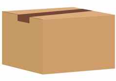 棕色（的）关闭纸箱交付包装盒子孤立的白色巴克