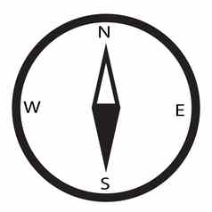 简单的图标指南针指南针图标白色背景平风格