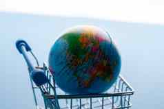在线购物图标全球全球概念