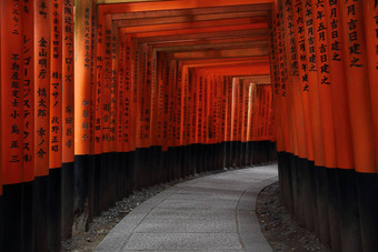 红色的托里门伏见inari神社《京都议定书》日本