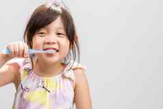 孩子刷牙牙齿背景孩子刷牙牙齿孩子