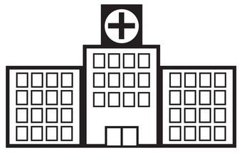 医院图标白色背景平风格医院图标