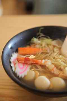 拉面海鲜日本食物