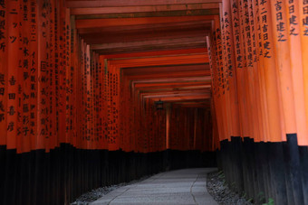 红色的托里门伏见inari神社《京都议定书》日本