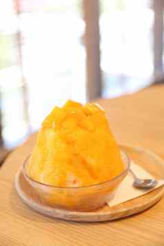 日本甜蜜的食物芒果剃冰