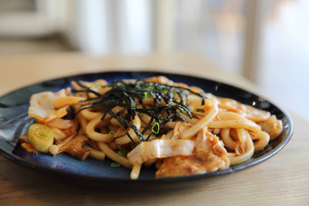 炒面猪肉木日本食物