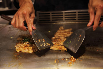 牛肉蔬菜铁板烧日本烹饪