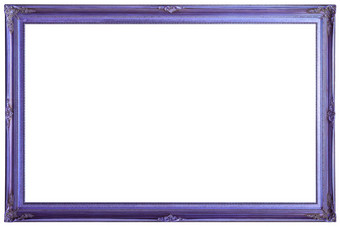 古董紫色的木绘画框架模型孤立的白色背景