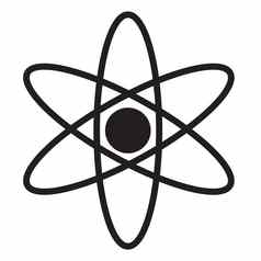 原子图标白色背景平风格原子图标