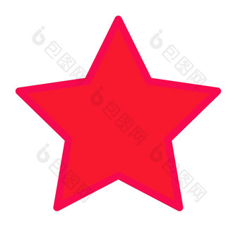 明星图标白色背景平风格红色的明星图标