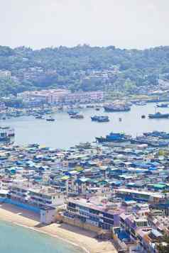 张洲岛视图山顶在香港香港