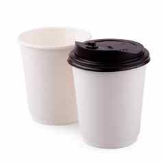 外卖白色纸咖啡杯孤立的白色背景