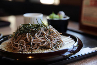 荞麦面条日本食物