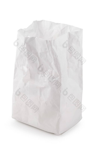 白色纸袋孤立的白色背景