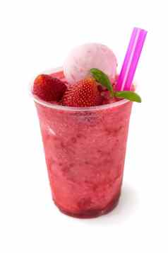 草莓奶昔酸奶冰奶油草莓木
