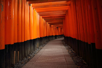 红色的托里门伏见inari神社《京都议定书》日本