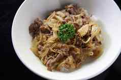 gyudon牛肉碗日本食物