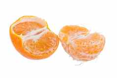 一半橙色水果白色背景新鲜的多汁的