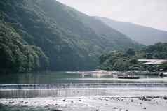 hozu河moutain景观岚山日本