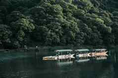 hozu河moutain船景观岚山日本