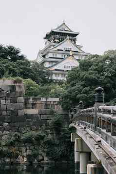 大阪城堡日本电影古董风格