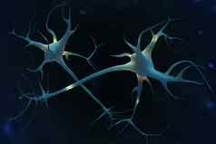 神经元细胞大脑数字插图