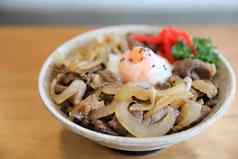 日本牛肉大米碗gyudon日本食物