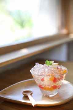 日本甜点果冻水果木板