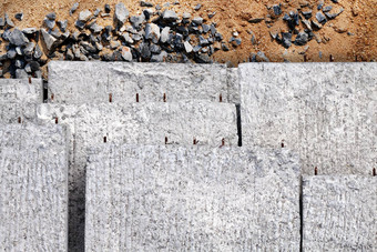 混凝土板桩纹理混凝土背景混凝土建设工作沙子石头