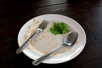 板空垃圾食物叶子绿色蔬菜板大米板叉勺子