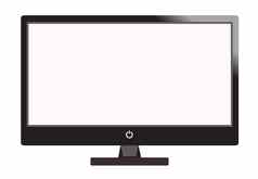 电脑显示孤立的白色背景平风格与计算机