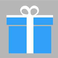 礼物盒子图标灰色的背景平风格礼物盒子图标