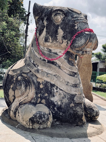 南迪牛雕塑坎奇凯拉萨纳塔尔寺庙坎奇普拉姆