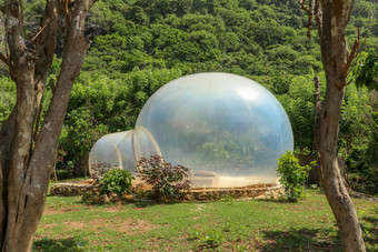 浪漫的泡沫房子透明的墙摘要科幻充气泡沫<strong>非典</strong>型的住宿异国情调的旅游目的地旅游吸引力热带天堂巴厘岛岛印尼