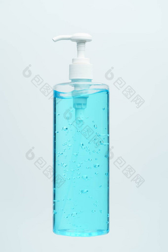 清晰的蓝色的手洗手液清晰的泵瓶白色回来