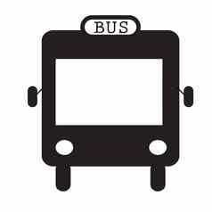 公共汽车图标白色背景平风格公共汽车图标网络
